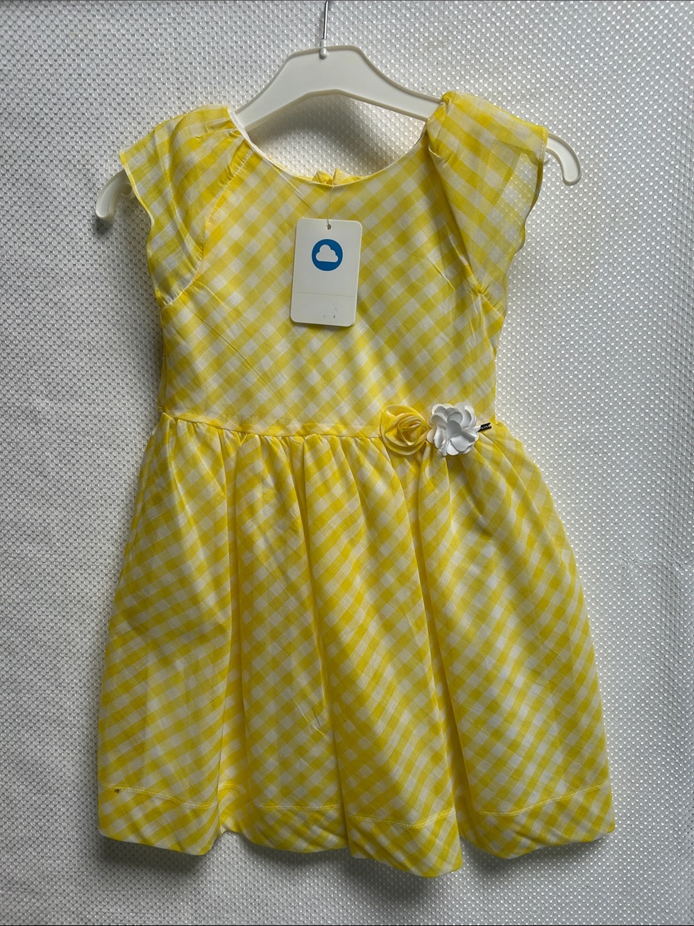 Mayoral Yellow and White Gingham Girl’s fully lined Spring/Summer Dress. NWT!